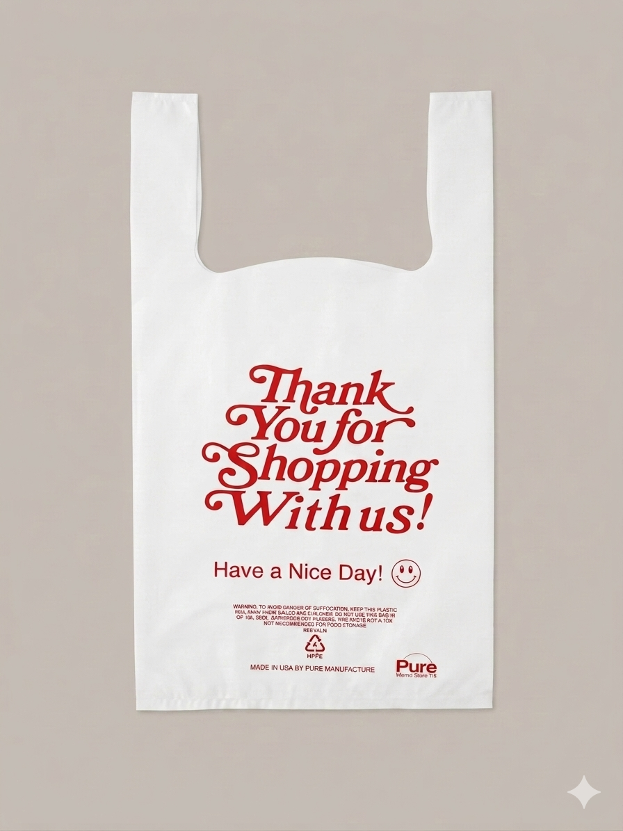 White Bag W/ Red Thank You